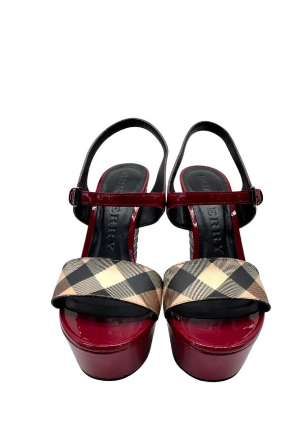 BURBERRY - NOVA CHECK CANVAS WEDGE - Image 3